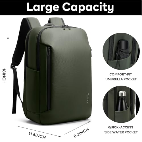 BANGE Durable Business Smart Backpack for Men and Womenï¼Œcan holds 15.6 Inches Laptop Backpack, Waterproof Commute Work Travel Backpack, Flight Carry-On (green) - Image 4