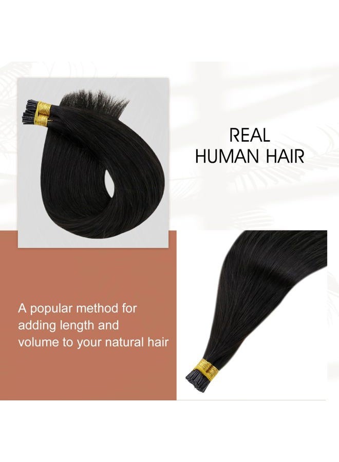 Full Shine I Tip Hair Extensions Human Hair 22 Inch Straight I Tip Human Hair Extensions Off Black Pre Bonded Hair Extensions Stick Tips Hair Extensions 40 Grams 50 Strands Cold Fusion Hair Extensions - Image 2
