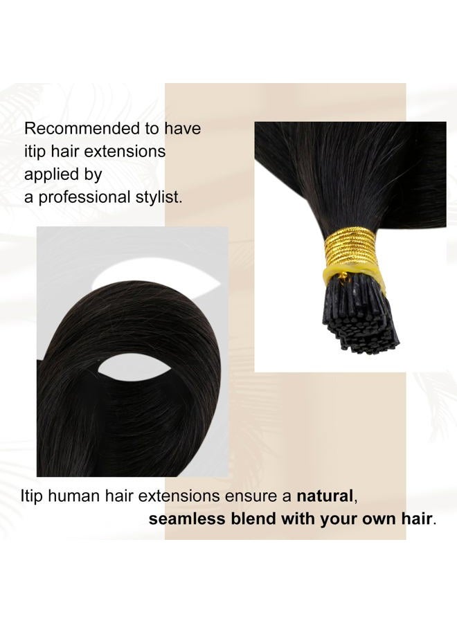 Full Shine I Tip Hair Extensions Human Hair 22 Inch Straight I Tip Human Hair Extensions Off Black Pre Bonded Hair Extensions Stick Tips Hair Extensions 40 Grams 50 Strands Cold Fusion Hair Extensions - Image 4
