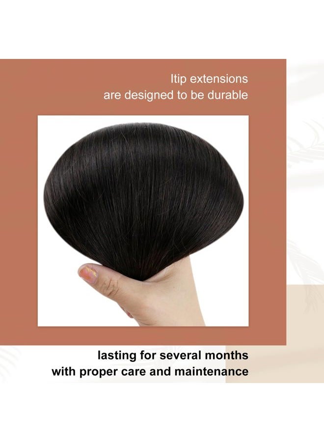 Full Shine I Tip Hair Extensions Human Hair 22 Inch Straight I Tip Human Hair Extensions Off Black Pre Bonded Hair Extensions Stick Tips Hair Extensions 40 Grams 50 Strands Cold Fusion Hair Extensions - Image 5