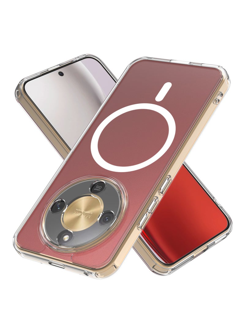 كومبي جراب مغناطيسي لهاتف Honor X9d 5G، متوافق مع MagSafe، غطاء خلفي شفاف مقاوم للصدمات، جراب هاتف مغناطيسي قوي للغاية، مضاد للاصفرار - Image 2