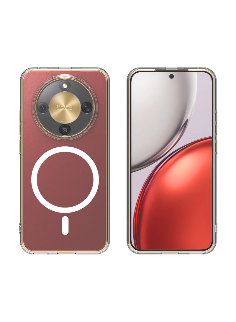 كومبي جراب مغناطيسي لهاتف Honor X9d 5G، متوافق مع MagSafe، غطاء خلفي شفاف مقاوم للصدمات، جراب هاتف مغناطيسي قوي للغاية، مضاد للاصفرار - Image 4