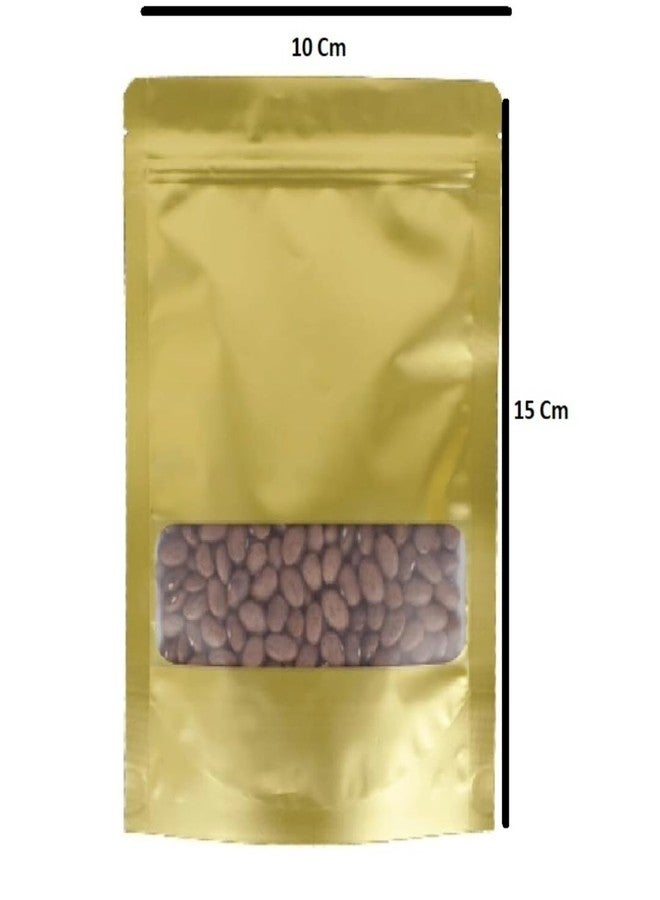 Adaamya أداميا® - 70 غرام - 50 قطعة - أكياس قابلة لإعادة الاستخدام بسحاب ذهبي غير لامع، مصنوعة من مواد غذائية آمنة، قابلة للوقوف (الحجم - 10 × 15 سم) أكياس تخزين متعددة الأغراض (70 غرام) - Image 2