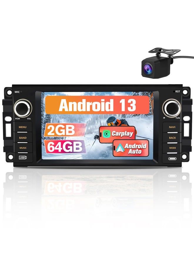 Pyniro Car Radio Stereo Upgrade for Jeep Wrangler 2007-2018/Dodge Ram 1500,etc., Android Head Unit with 7-Inch Touch Screen/Backup Camera/Wireless CarPlay & Android Auto/Mirroring/Wi-Fi/FM/SWC - Image 1