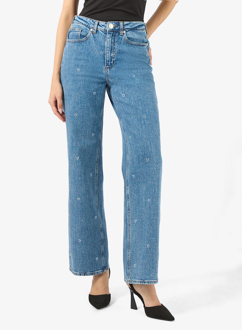 VERO MODA Vmtessa Heart Printed High Waist Jeans - Image 1