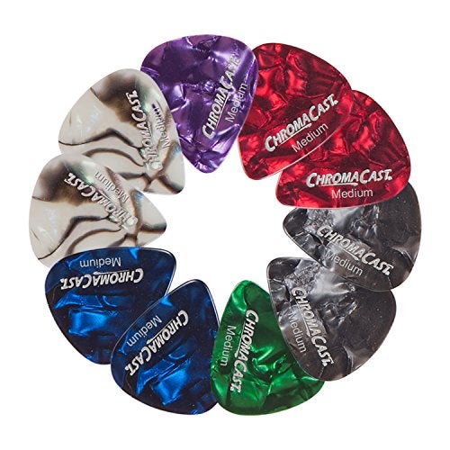 ChromaCast Pearl Celluloid Guitar Pick 10 Pack, Medium Gauge (.73mm) - Image 1