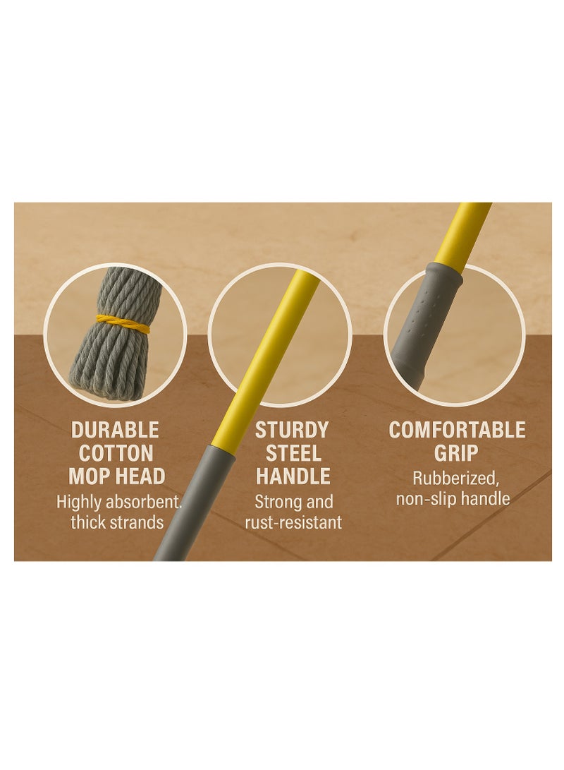 Royalford Royalbright Microfiber Twist Mop- RF12782/ with Iron Handle, for Wet Cleaning, Washable Head and a Long Hand Multicolor - Image 5