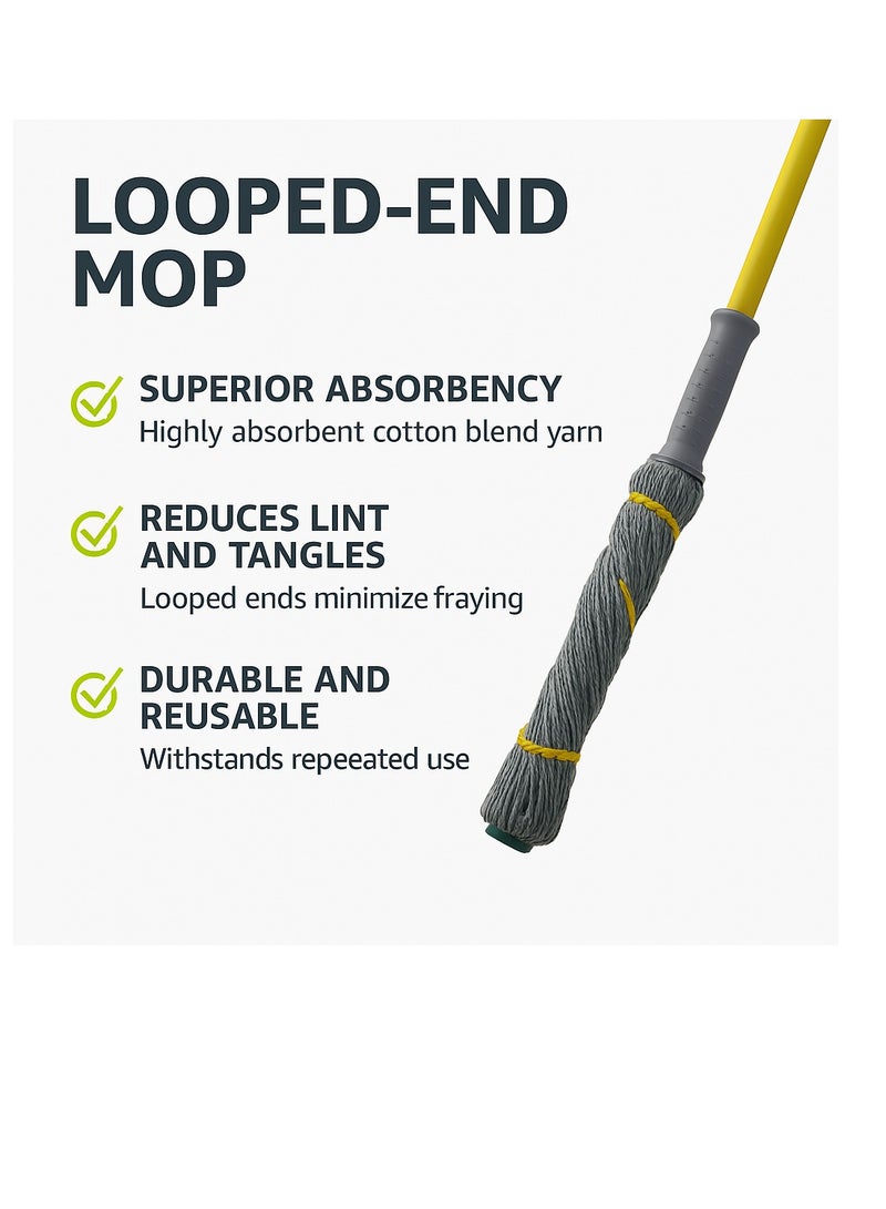 Royalford Royalbright Microfiber Twist Mop- RF12782/ with Iron Handle, for Wet Cleaning, Washable Head and a Long Hand Multicolor - Image 2