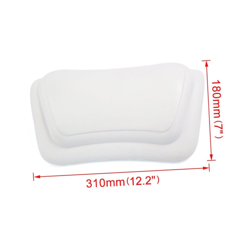 White PU Bathtub Cushion With Strong Suction Cups Soft Bath Neck Pillow For Home And Spa - Image 4