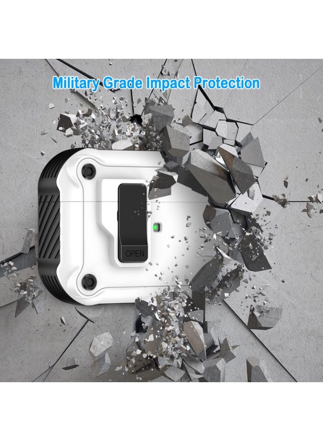 ANYOGRO Compatible with Airpods Pro 2 Case Cover for Women Men 2023 2022, Unique Security Lock with Keychain Case for AirPods Pro 2nd/1st Generation 2023/2022/2019 Front LED Visible White - Image 5