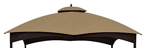 ALISUN Replacement Canopy Top for Lowe's 10' x 12' Gazebo #TPGAZ17-002C (Golden Brown Canopy Top Only) - Image 1