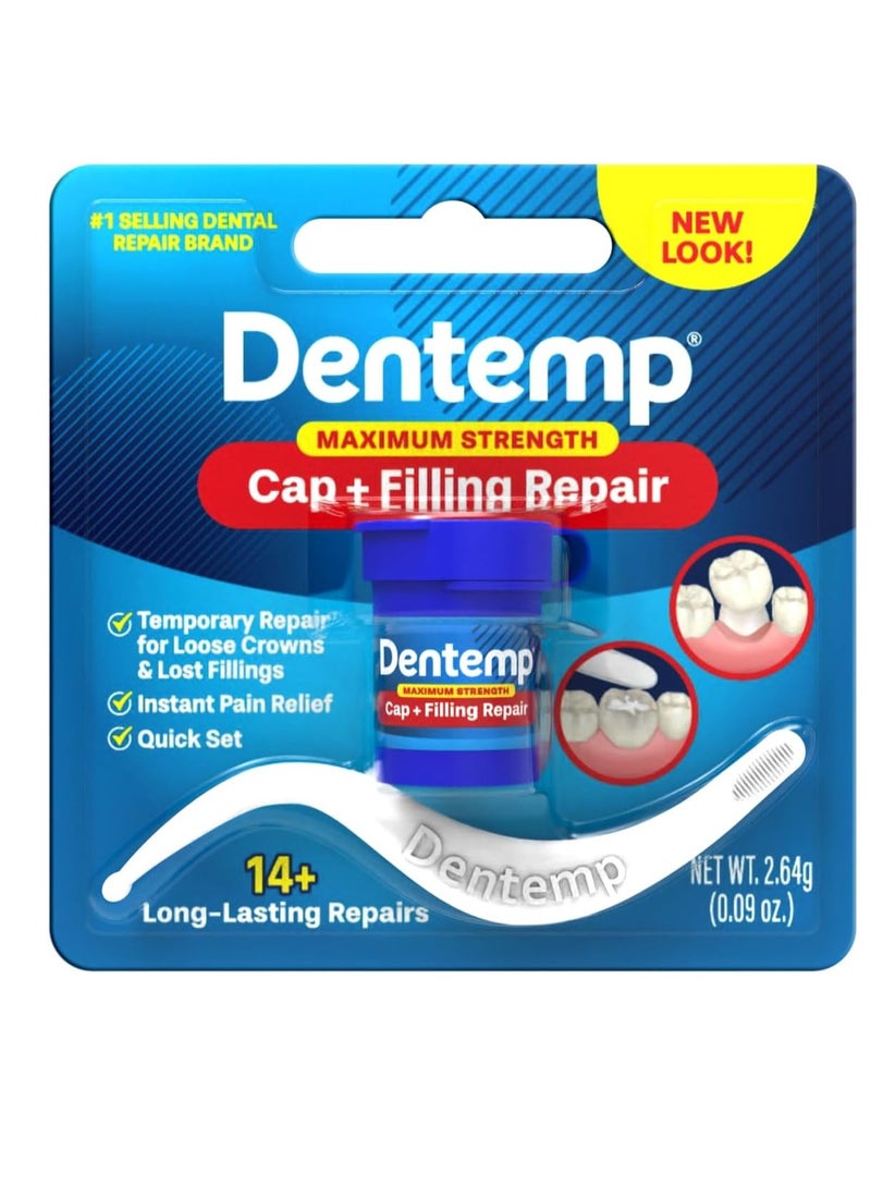 Dentemp Dentemp Maximum Strength Loose Cap and Lost Filling Repair - Dental Repair Kit for Instant Pain Relief (Pack of 2) - Image 2