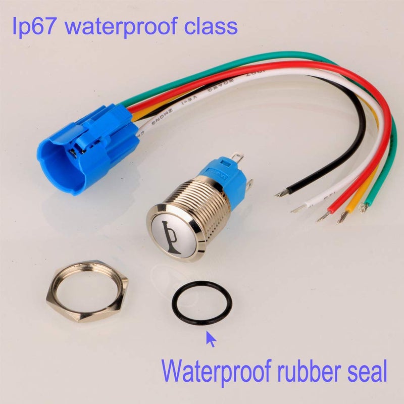 Gebildet 12V-24V/5A 19mm مسبق التوصيل زر بوق السماعة لحظي مفتاح معدني مقاوم للماء مع ضوء LED أحمر للسيارة والقارب مصمم لذوق خليجي - Image 2