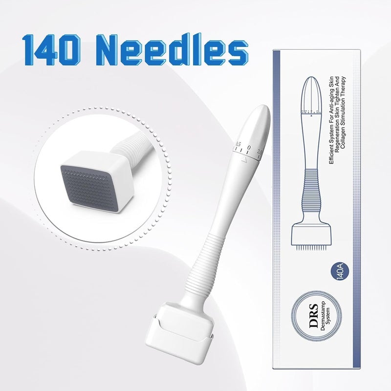 Generic Derma Stamp for Hair Growth Titanium Coated Adjustable Needles 05mm to 3mm 140 Microneedling Stamp for Skin Repair Face Hair Beard Growth Reduces Acne Scars Safe Effective To Use - Image 4