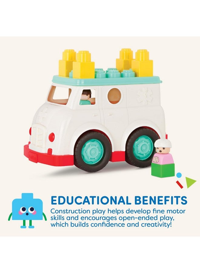 باتات - شاحنة إنقاذ - مجموعة بناء مكونة من 8 قطع - شخصيتان و5 مكعبات - مركبة قابلة للتركيب - 12 شهرًا فما فوق - سيارة إسعاف Locbloc® - Image 3