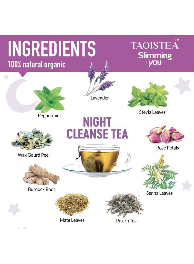 TAOISTEA شاي ديتوكس لمدة 14 يومًا لفقدان الوزن، تنظيف الجسم، تعزيز الأيض - شاي تعزيز الصباح وتنظيف الليل - Image 3
