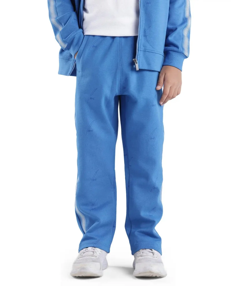 رير ونز Rare Ones Kids Jeck Blue Cotton Poly Jelly Print Trackpant