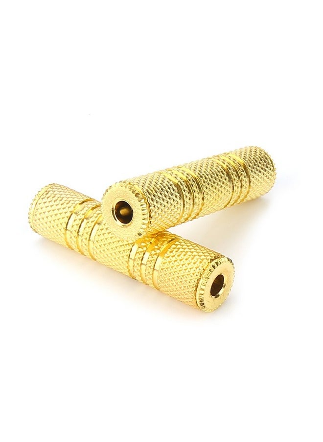 Devinal 3.5Mm Coupler Devinal 1 8" Trs Ts Female To Female Stereo Adapter Jack Gold Plated Female Gender Changer Aux Cord Connectors Extender 2 Pack  - Image 1