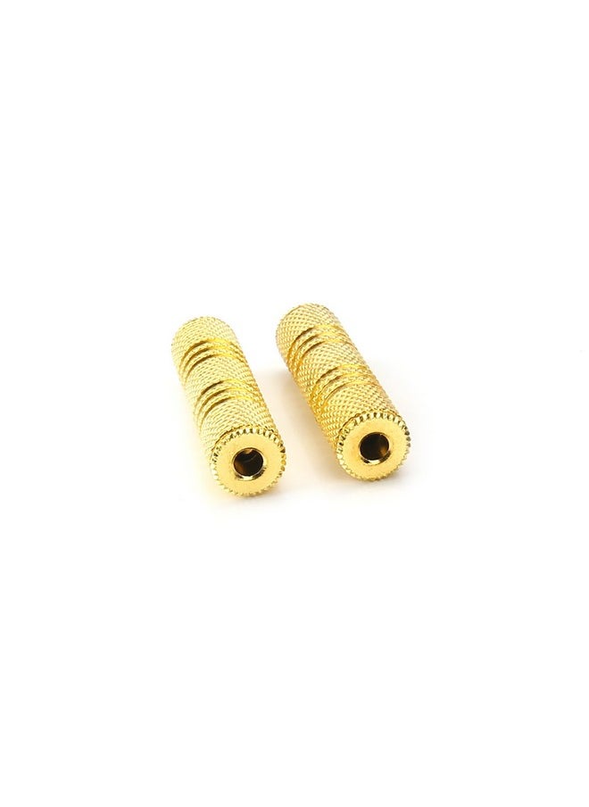Devinal 3.5Mm Coupler Devinal 1 8" Trs Ts Female To Female Stereo Adapter Jack Gold Plated Female Gender Changer Aux Cord Connectors Extender 2 Pack  - Image 4