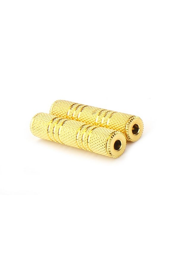 Devinal 3.5Mm Coupler Devinal 1 8" Trs Ts Female To Female Stereo Adapter Jack Gold Plated Female Gender Changer Aux Cord Connectors Extender 2 Pack  - Image 2