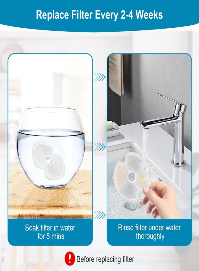 VinDox Filter 12 Pieces for 2.5L Cat Blossom Drinking Fountain, Suitable for Cats/Dogs, Stainless Steel Fountains, Triple Filtering Filter - Image 4