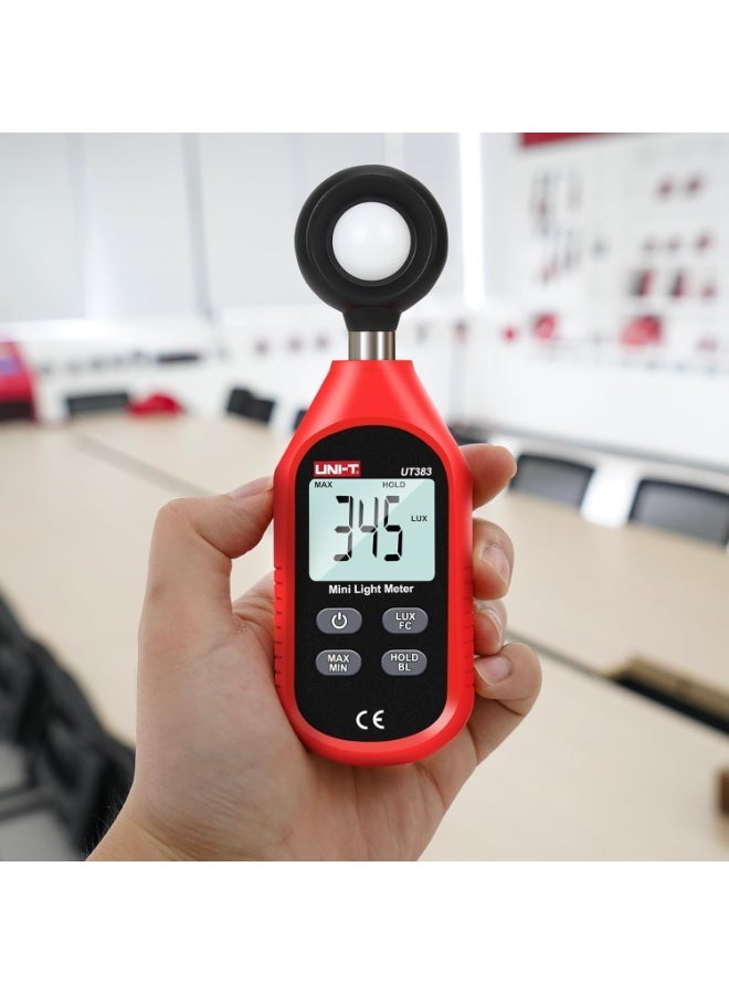 UNI-T UT383 Light Meter Lux Meter Lumens Digital Illuminance Meter 0~199,900 Lux (0~18,500 FC) Foot Candles Luxmeter for Film Photography Plants Photometer Lighting Intensity Brightness Measurement - Image 5