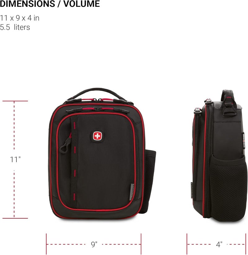 SwissGear Insulated Lunch Bag BlackRed One Size - Image 4