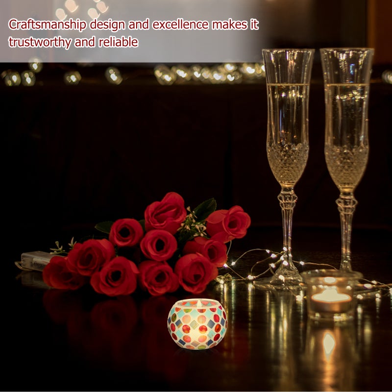 Candle Holder Colorful Glass Table Candlestick Household Decoration - Image 3