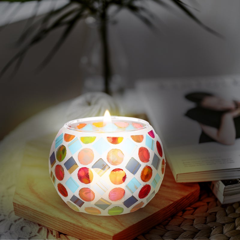 Candle Holder Colorful Glass Table Candlestick Household Decoration - Image 1
