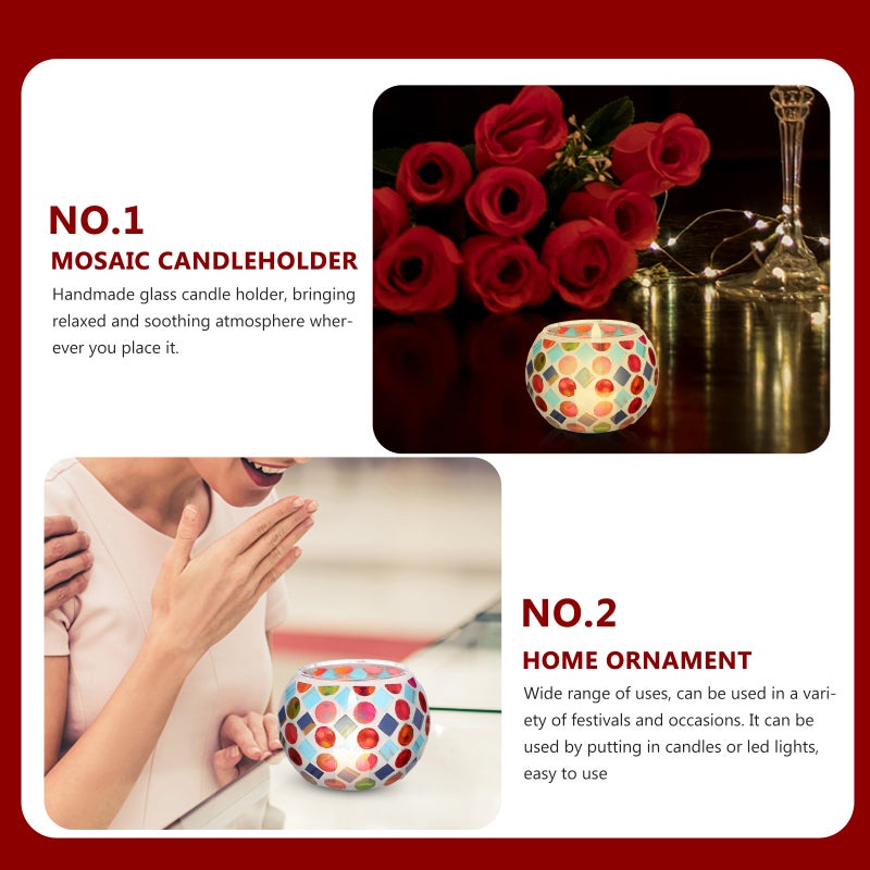 Candle Holder Colorful Glass Table Candlestick Household Decoration - Image 4