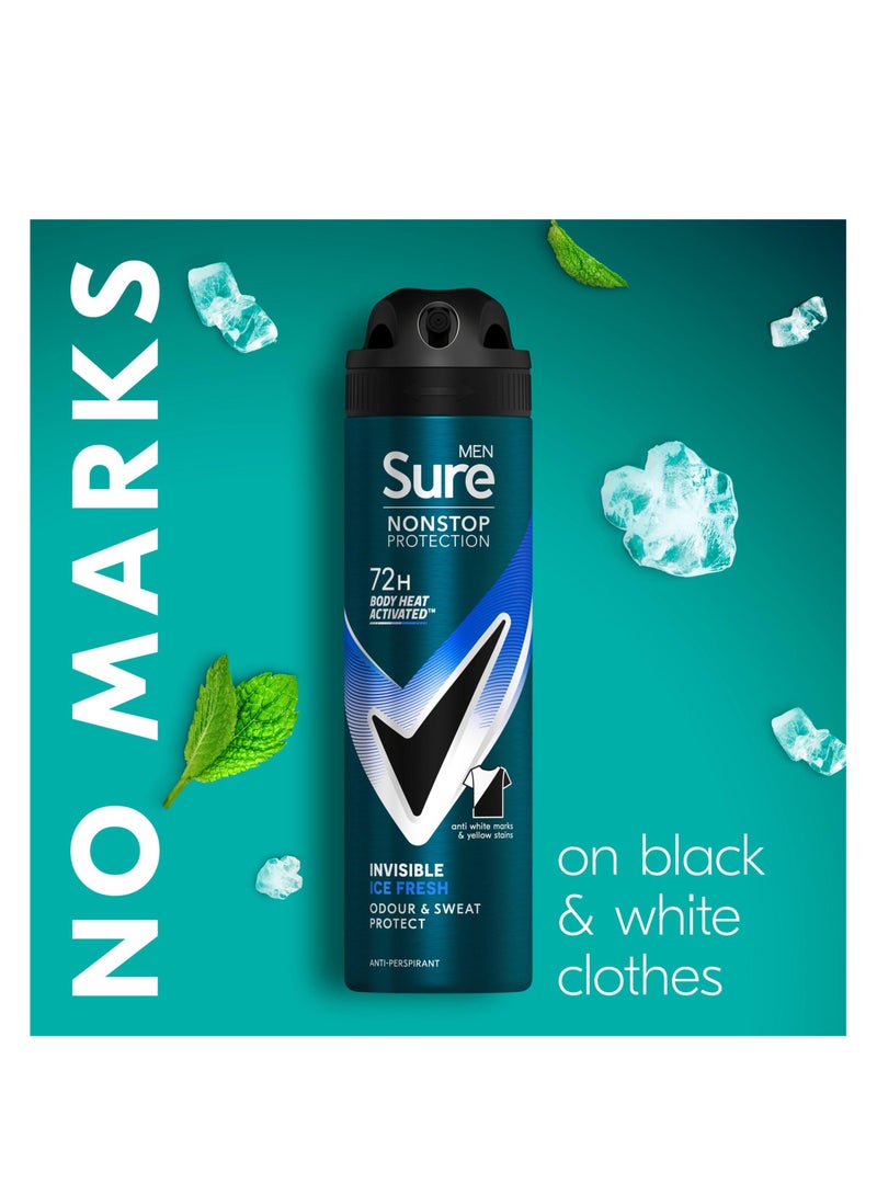 Sure سبراي مضاد للتعرق غير مرئي من شور للرجال، حماية مستمرة، برائحة الثلج المنعش، 150 مل - Image 3