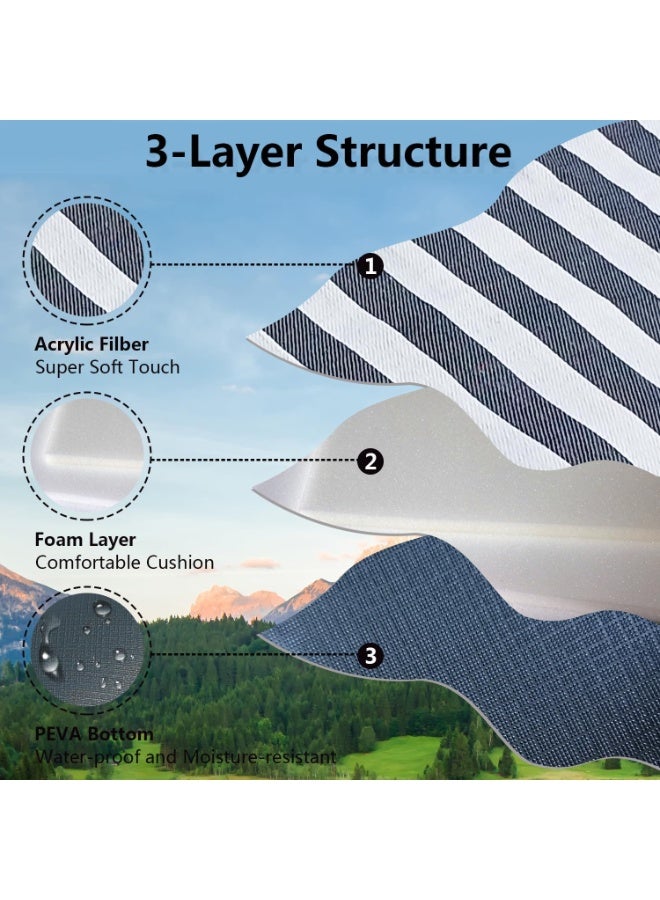KOWVOWZ 59”x79” Extra Large Picnic Blanket, 3-Layer Foldable Waterproof Outdoor Blanket, Camping Mat for Family Outdoor Activities Park Beach - Image 5