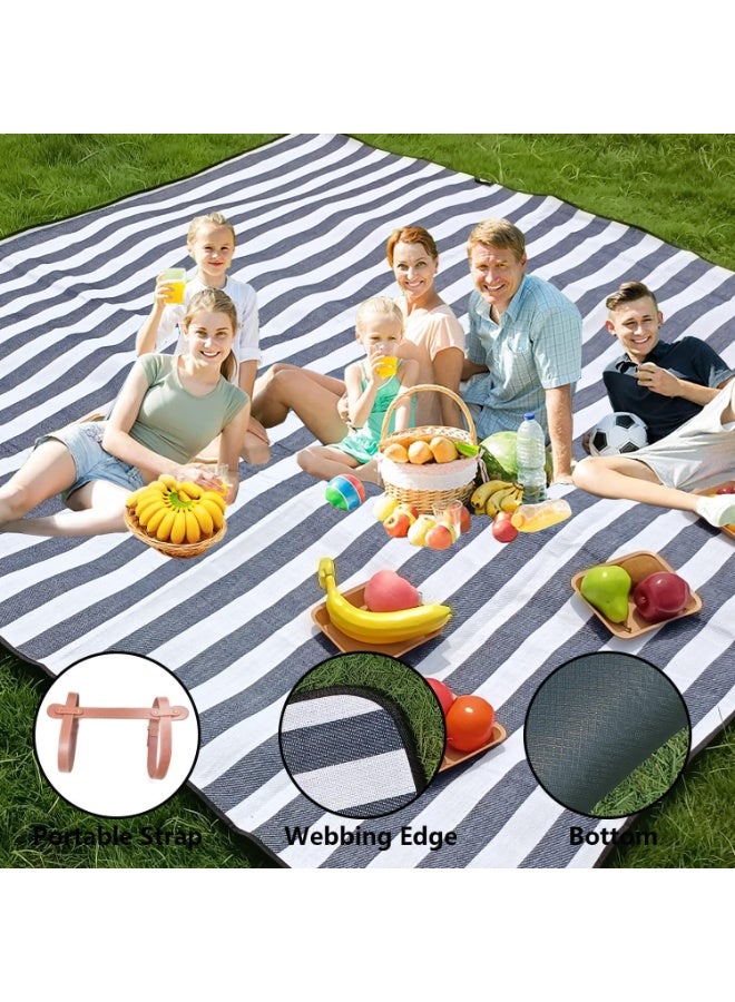 KOWVOWZ 59”x79” Extra Large Picnic Blanket, 3-Layer Foldable Waterproof Outdoor Blanket, Camping Mat for Family Outdoor Activities Park Beach - Image 3