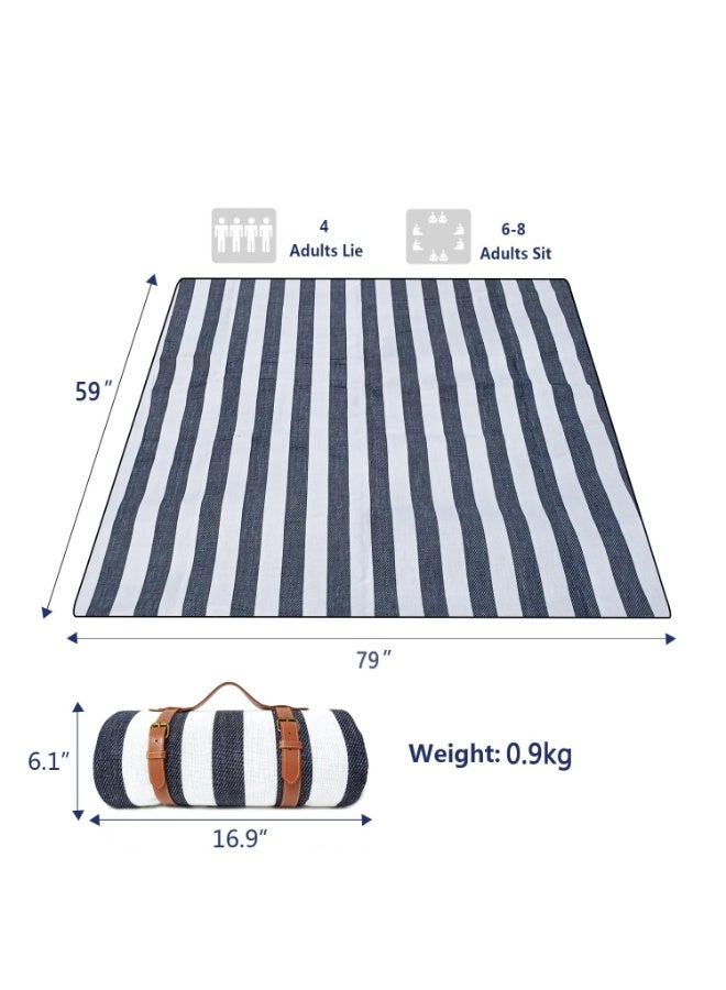 KOWVOWZ 59”x79” Extra Large Picnic Blanket, 3-Layer Foldable Waterproof Outdoor Blanket, Camping Mat for Family Outdoor Activities Park Beach - Image 2