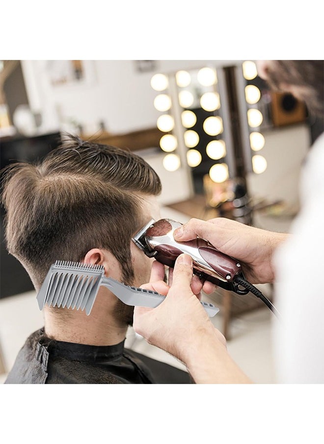 2PCS Men's Gradient Hairstyle Comb, Hair Fade Tool, Curved Positioning Comb, Flat Top Guide Comb, Barber Fade Comb Curved, Flat Top Hair Cutting Comb For Travel, Home, Barber Hairdressing Hair