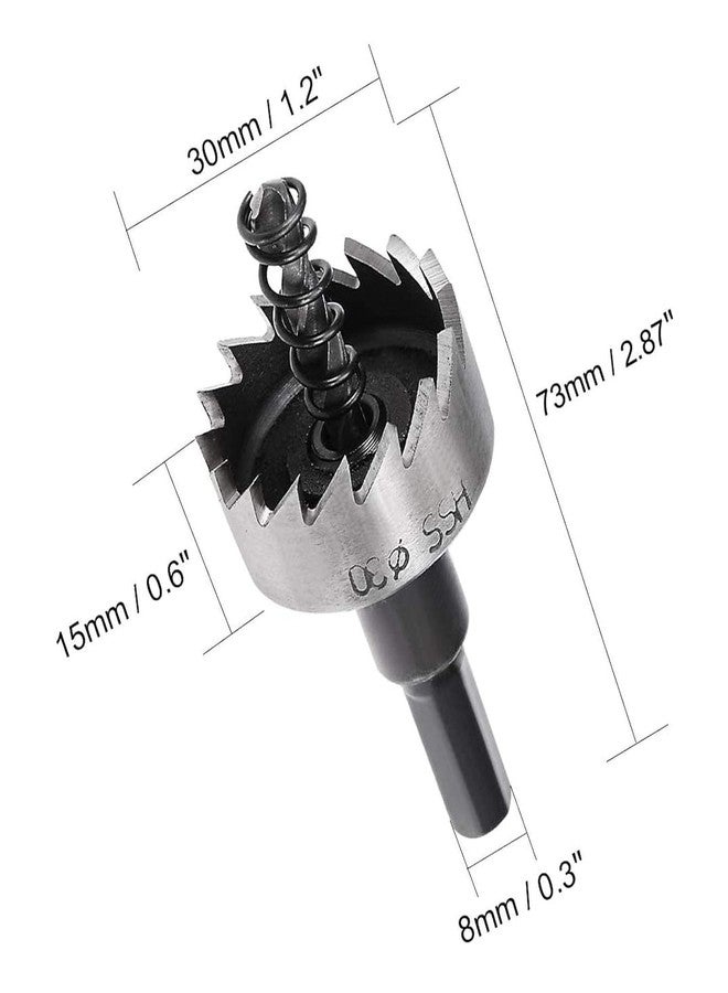 UPTODATETOOLS 30mm HSS Hole Saw Drill Bit Set, High Speed Steel Hole Saw Cutting Kit, Compatible with Metal, Plastic, Ideal for Locks, Knobs Installation, Desks, Wood, Aluminum, Alloy, Plastic Sheet - Image 3