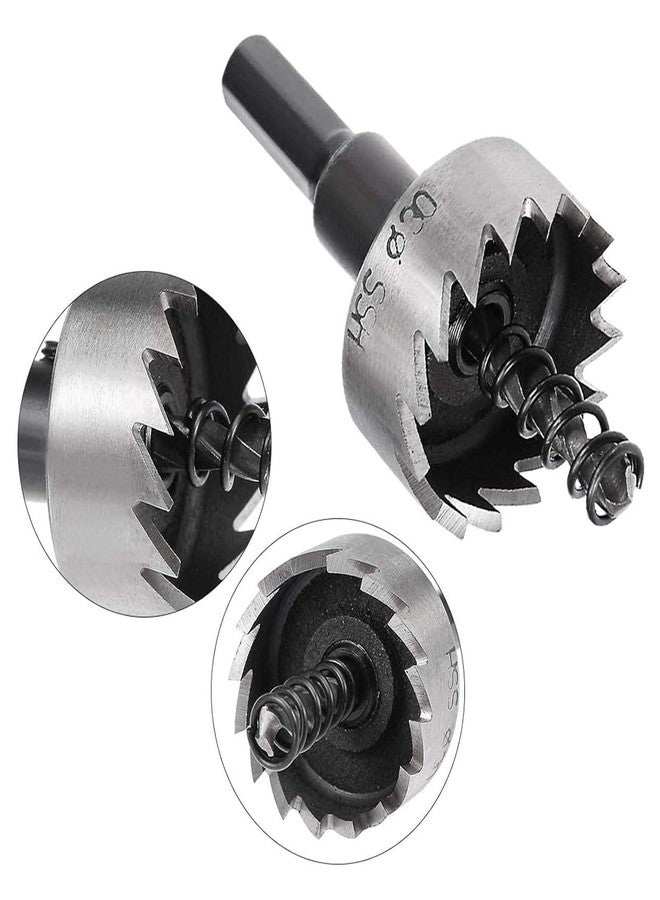 UPTODATETOOLS 30mm HSS Hole Saw Drill Bit Set, High Speed Steel Hole Saw Cutting Kit, Compatible with Metal, Plastic, Ideal for Locks, Knobs Installation, Desks, Wood, Aluminum, Alloy, Plastic Sheet - Image 4