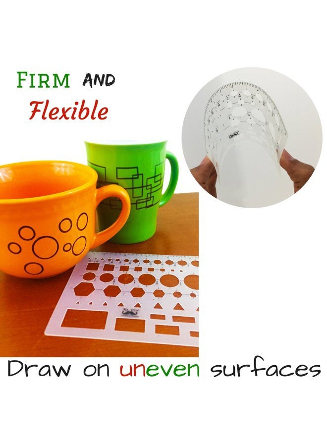 Mr. Pen French Curve and Template Ruler Set(6 Pc), Stencils, Drawing Template for All Purpose, Circle Template, French Curve Ruler, French Curve Template, Drawing Templates Shape, Journaling Supplies - Image 4