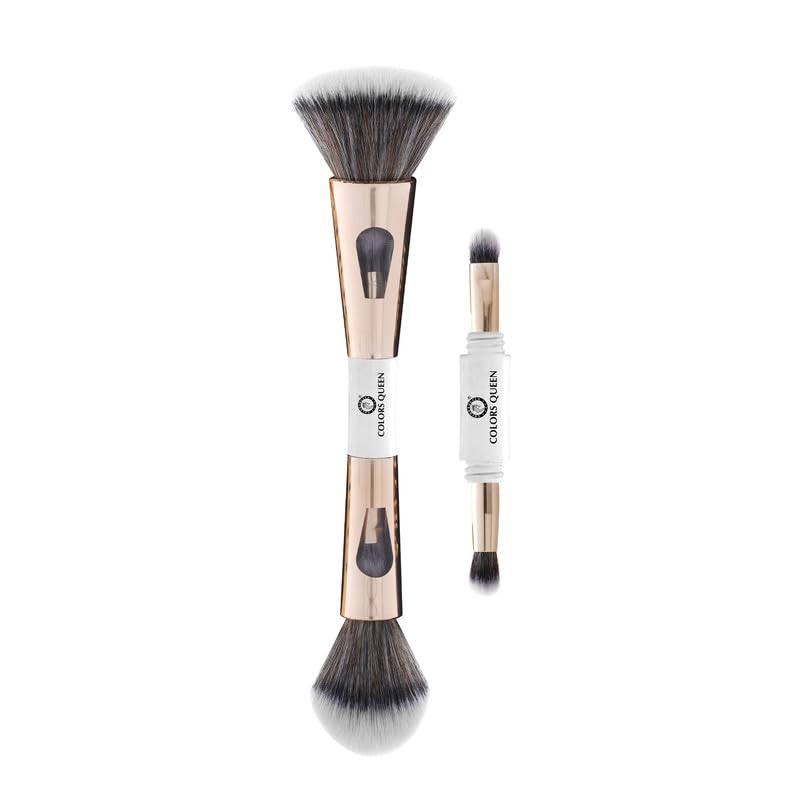 COLORS QUEEN Colors Queen 4 in 1 Multifunctional Makeup Brush Set with Foundation Brush Powder Brush Eyeshadow Blending Brush  Flat Brush  Feathery Soft Bristles Makeup Brushes for Women - Image 1