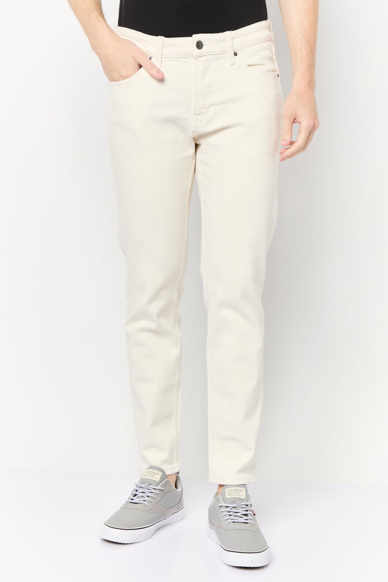 Celio Men Slim Fit Solid Stretchable Denim Jeans, Cream - Image 1