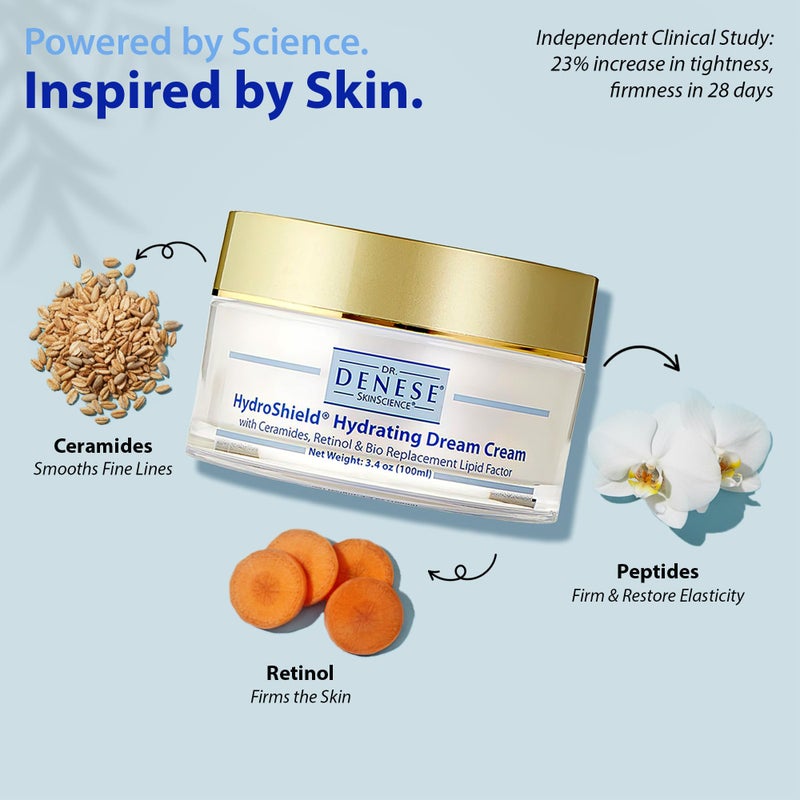 Dr. Denese HydroShield Dream Cream 3.4 oz â€“ Advanced Moisturizer with Retinol, Peptides and Ceramides for Smooth Radiant Skin, Improved Elasticity and Deep Hydration â€“ Doctor Developed, Cruelty Free - Image 4