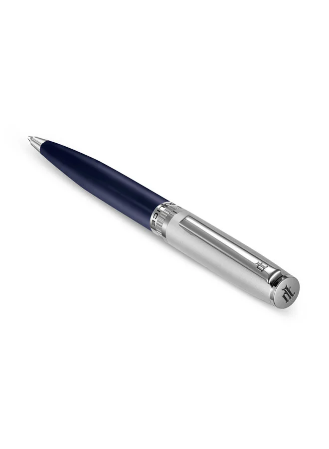 POLICE Vivaldi Stainless Steel Trims Twist Ballpoint Pen for Men, Blue Ink