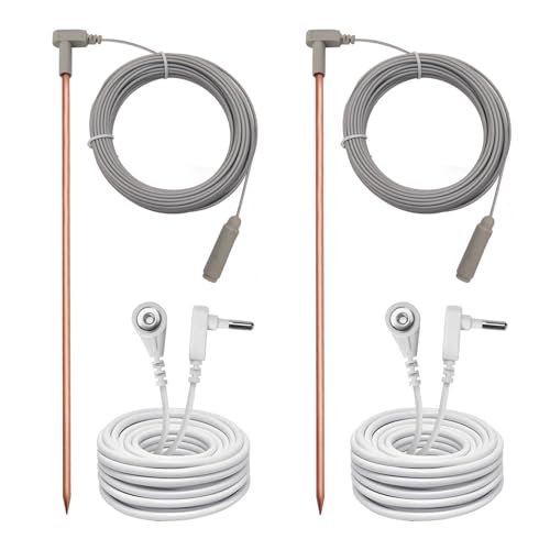 CYANTEKOMS Copper Grounding Rod with 40ft Female Ground Cord, Portable Ground Rod Kit,Great for Grounded Earth Connected Products, Easy to Use with Grounding Mat, Grounding Sheet, Pillowcase, Blankets(Set of 2) - Image 1