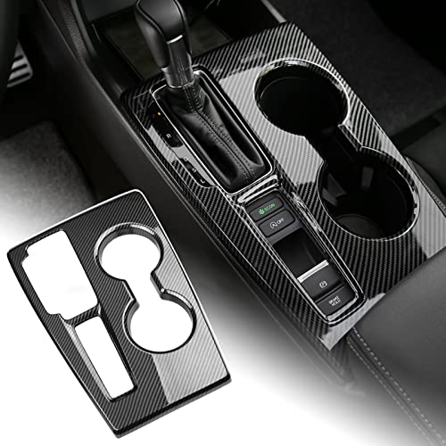 CKE for 11th Gen Civic with CVT Compatible with Honda Civic 2025 2024 2023 2022 Accessories Car Center Console Cover Gears Gear Panel Gear Shift Knob Cover Trims -Carbon Fiber Style - Image 1