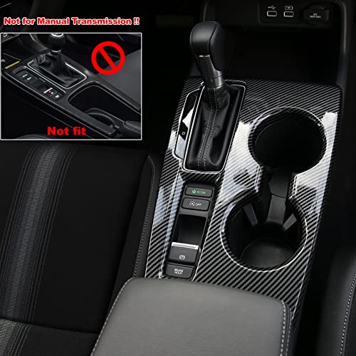 CKE for 11th Gen Civic with CVT Compatible with Honda Civic 2025 2024 2023 2022 Accessories Car Center Console Cover Gears Gear Panel Gear Shift Knob Cover Trims -Carbon Fiber Style - Image 2