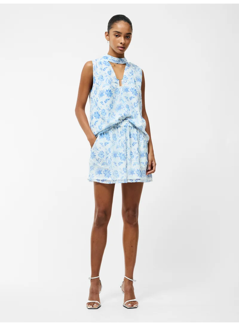 French Connection Serenity V Neck Trim Top