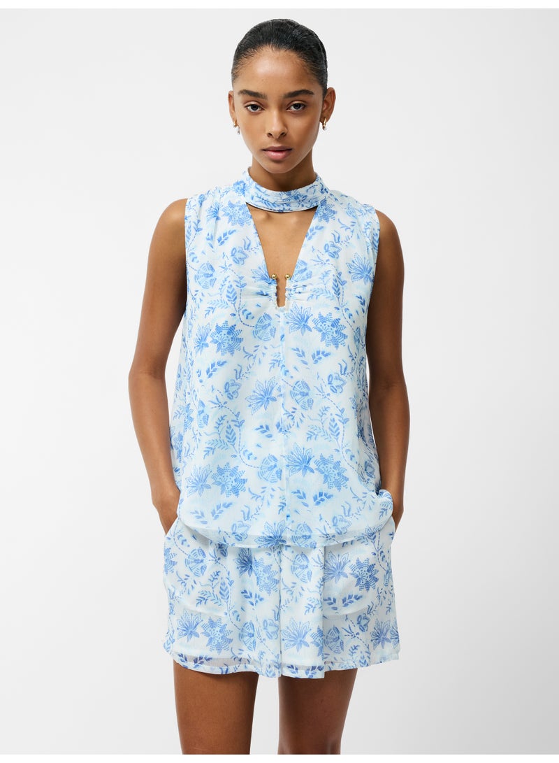 French Connection Serenity V Neck Trim Top - Image 1
