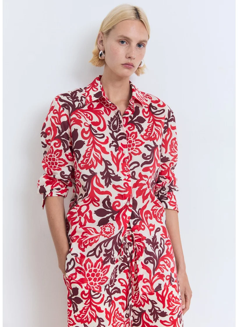 MANGO Printed Cotton Shirt