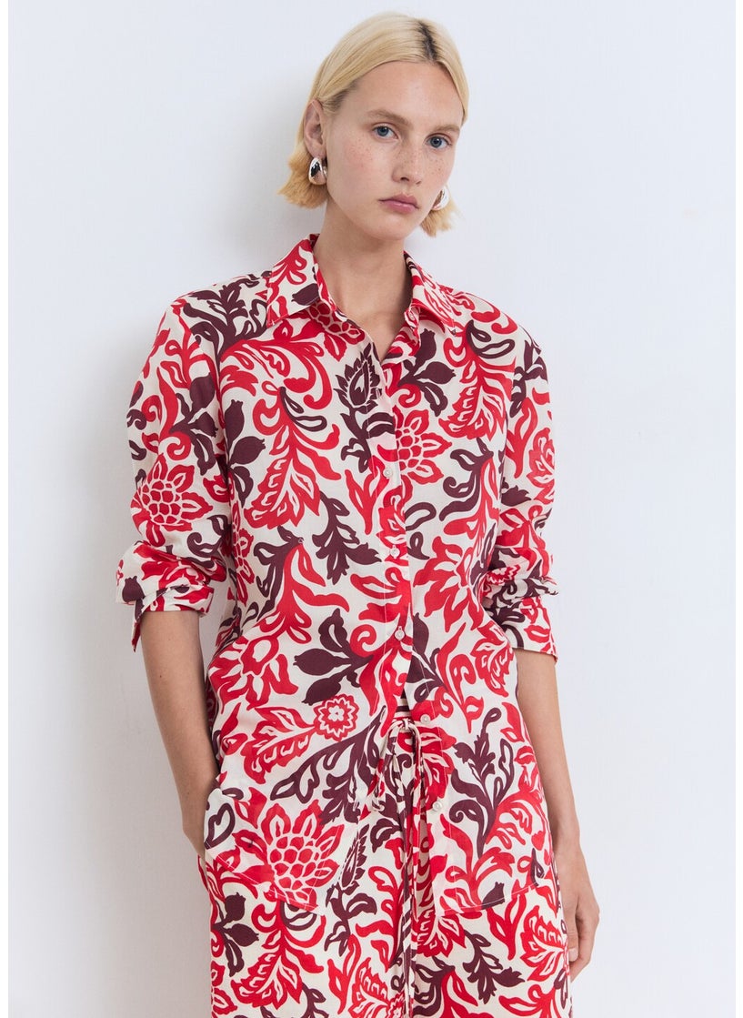 MANGO Printed Cotton Shirt  - Image 1