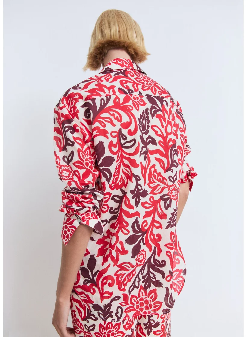 MANGO Printed Cotton Shirt
